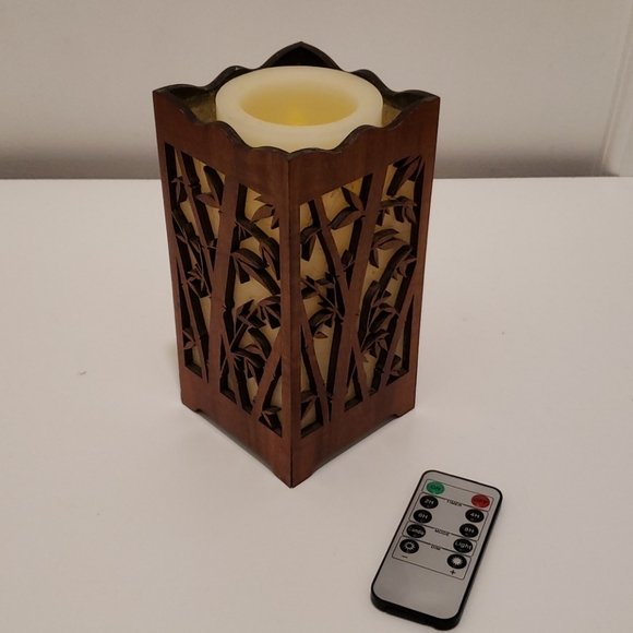 Wooden Leave L.e.d Candle Holder - Picture 1 of 8